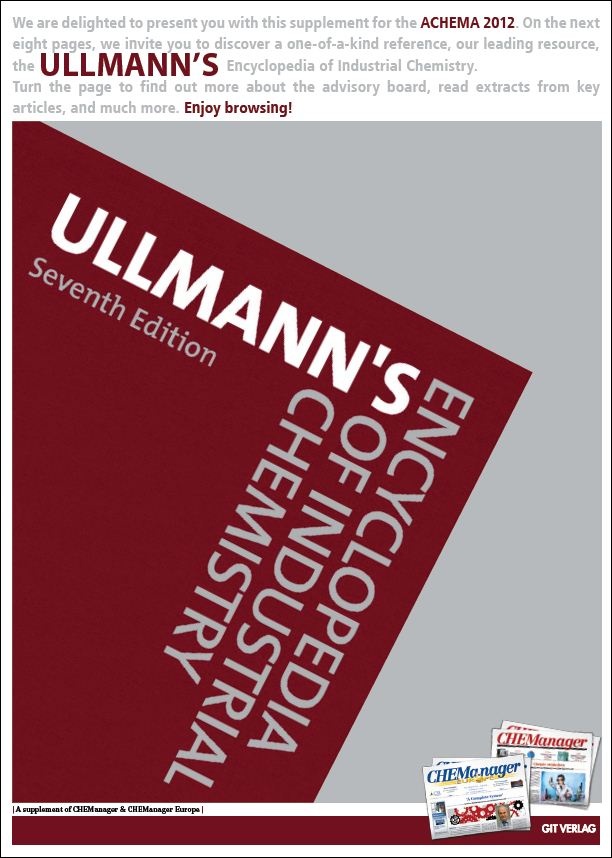 ULLMANN’S Encyclopedia of Industrial Chemistry